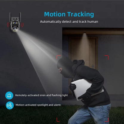 4K 8MP HD Wifi PTZ Camera Outdoor 4MP Dual Lens Dual Screen AI Auto Tracking IP Camera CCTV Audio Video Surveillance P2P Icsee Allinoneshop-24