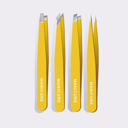 4Pcs Set Professional Tweezers Set Perfect for Eyebrow Hair Removal Splinter Very Effortless and Relaxed to Remove Allinoneshop-24