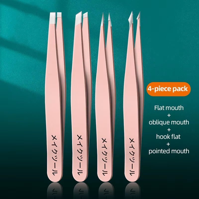 4Pcs Set Professional Tweezers Set Perfect for Eyebrow Hair Removal Splinter Very Effortless and Relaxed to Remove Allinoneshop-24