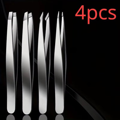 4Pcs Set Professional Tweezers Set Perfect for Eyebrow Hair Removal Splinter Very Effortless and Relaxed to Remove Allinoneshop-24