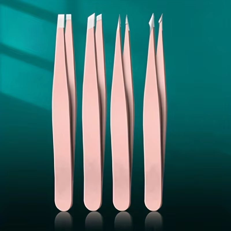 4Pcs Set Professional Tweezers Set Perfect for Eyebrow Hair Removal Splinter Very Effortless and Relaxed to Remove Allinoneshop-24