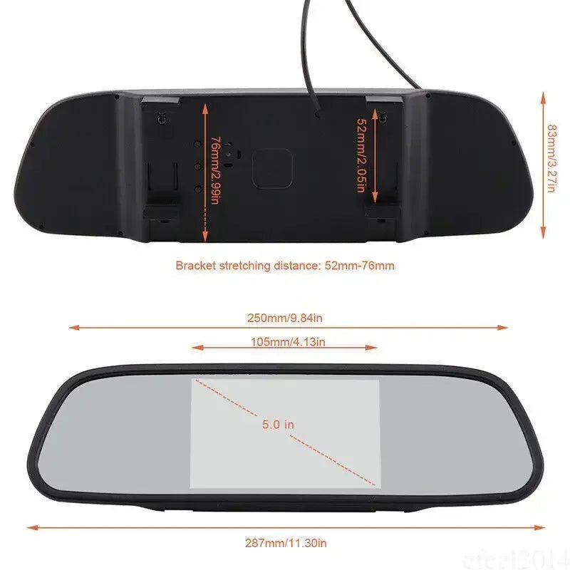 5" Mirror Monitor for Car Backup Camera Rear View Parking System Night Vision Allinoneshop-24