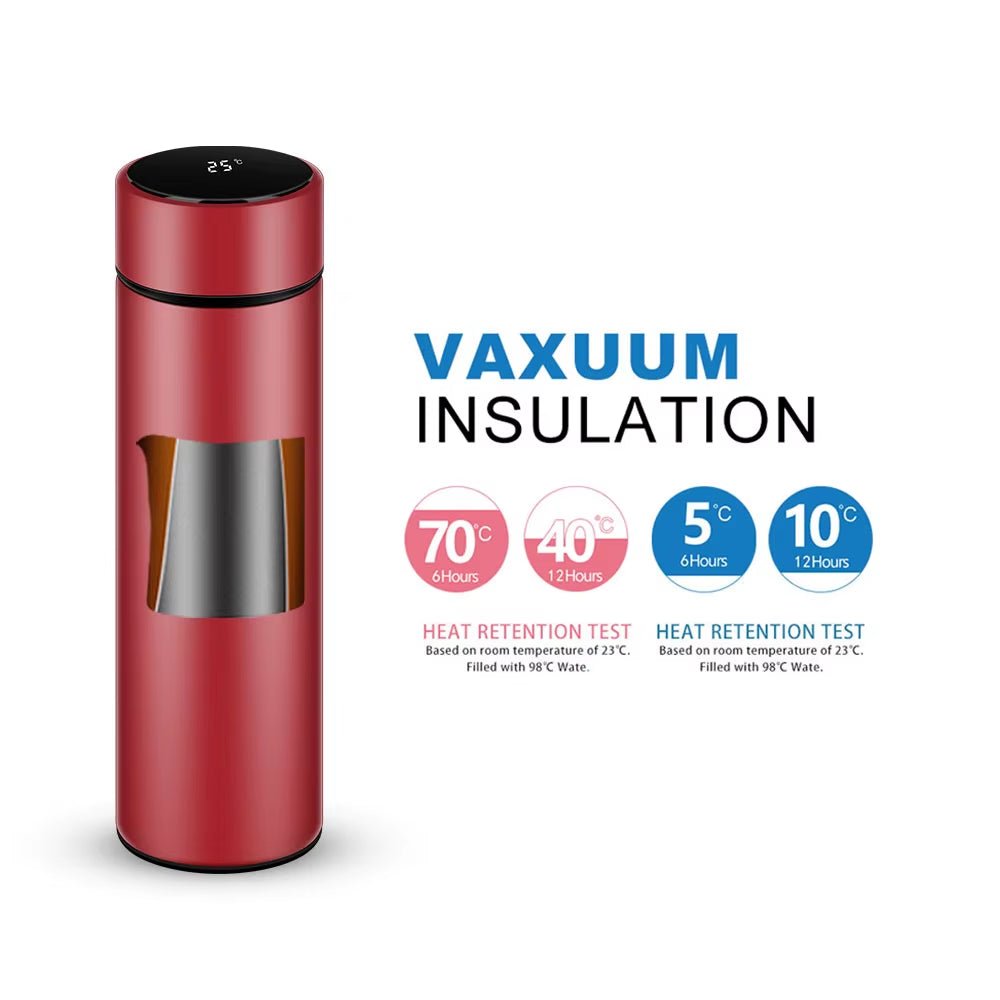 500Ml Matte Black Double Wall Intelligent Thermos Stainless Steel Vacuum Insulated Smart Water Bottle Allinoneshop-24