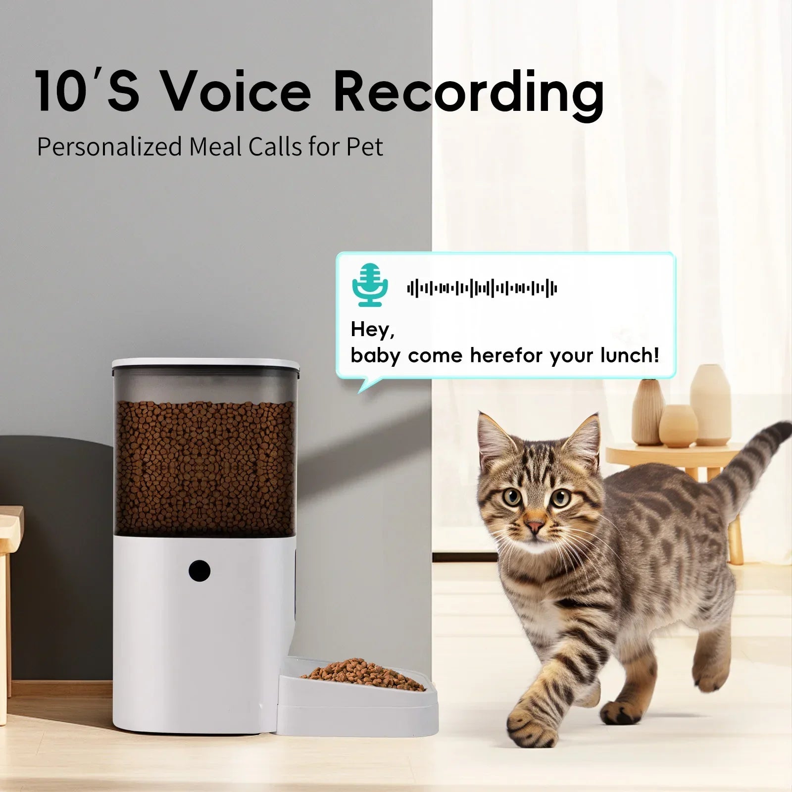 6L Capacity Intelligent Smart Pet Feeder Automatic Wifi APP Control Detachable Clean Voice Recording Pets Feeder Allinoneshop-24