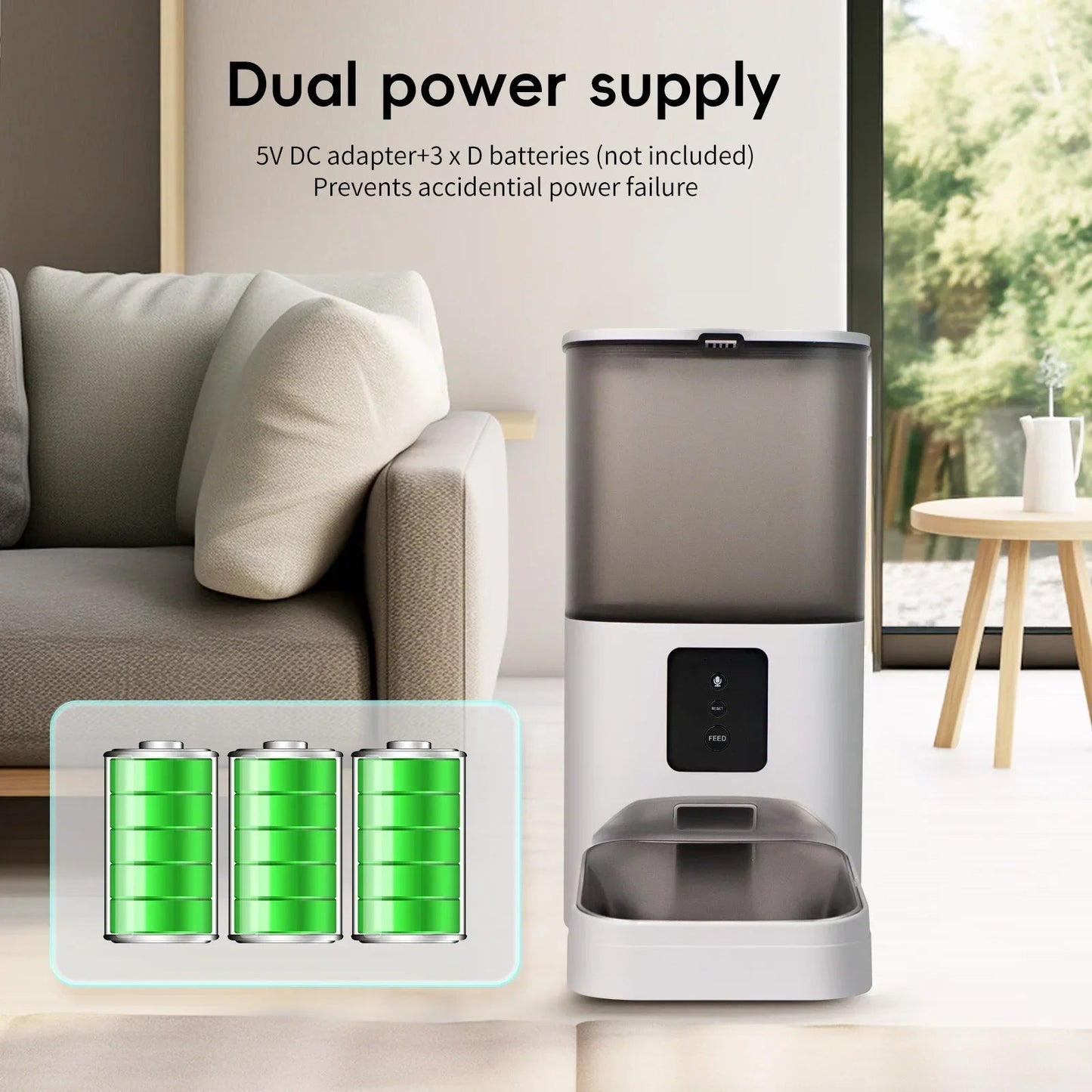 6L Capacity Intelligent Smart Pet Feeder Automatic Wifi APP Control Detachable Clean Voice Recording Pets Feeder Allinoneshop-24