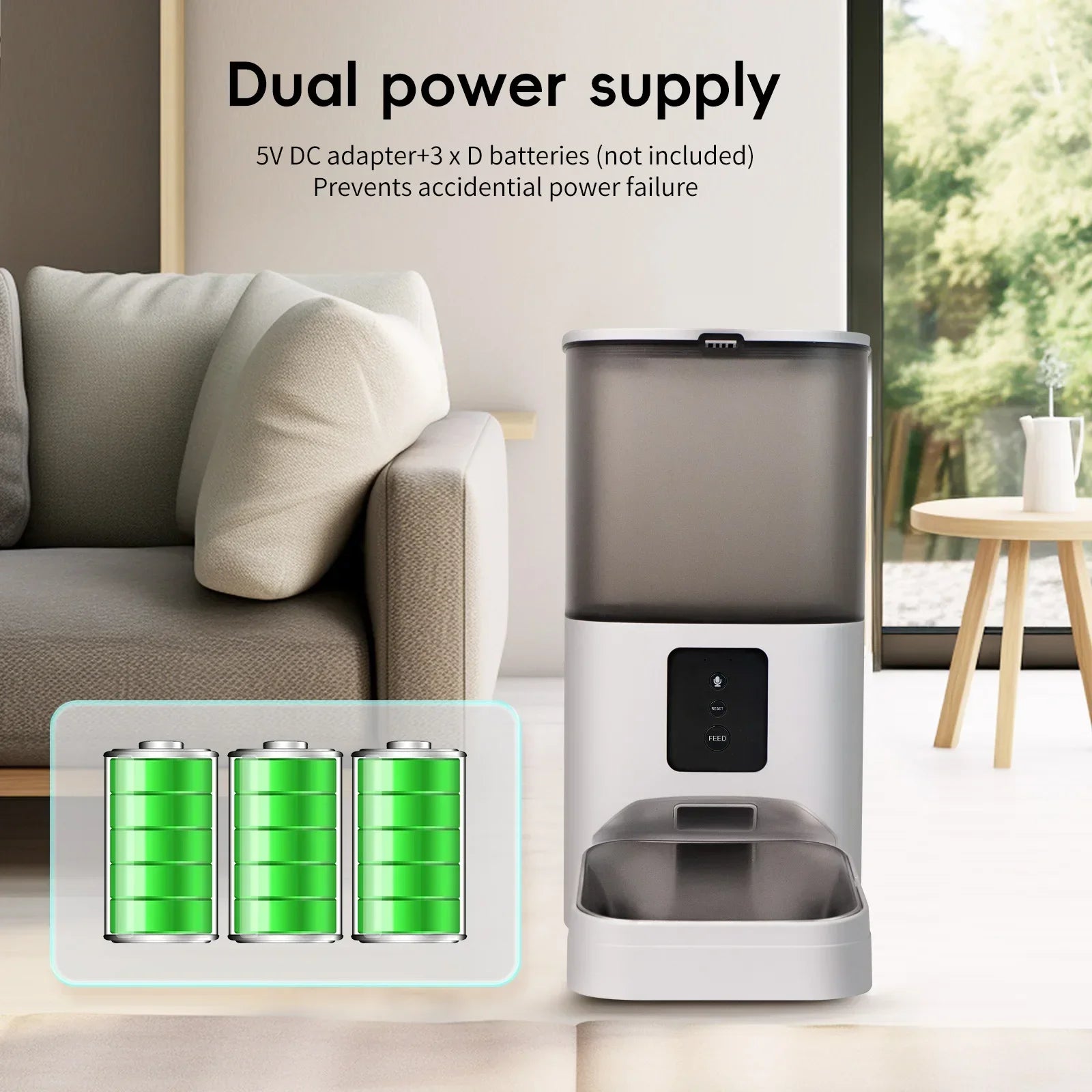 6L Capacity Intelligent Smart Pet Feeder Automatic Wifi APP Control Detachable Clean Voice Recording Pets Feeder Allinoneshop-24