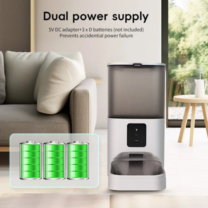 6L Capacity Intelligent Smart Pet Feeder Automatic Wifi APP Control Detachable Clean Voice Recording Pets Feeder Allinoneshop-24