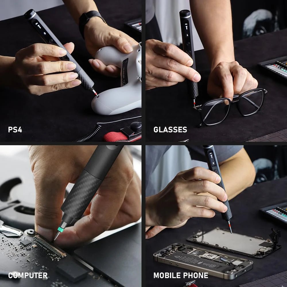 71 in 1 Precision Electric Screwdriver Set Cordless with 48 Magnetic Bits Phillips Led5Torque 0.52N Tweezers PC Phone Repair Kit Allinoneshop-24