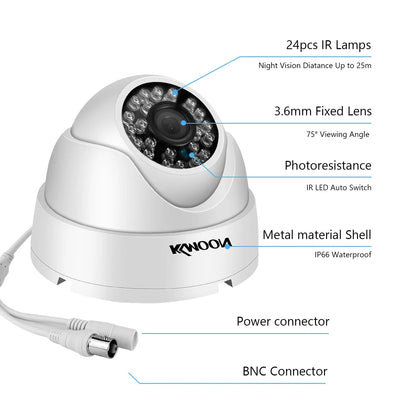 720P Analog Security Camera Surveillance CCTV Camera Outdoor Weatherproof,Infrared Night Vision,Motion Detection for Analog DVR Allinoneshop-24
