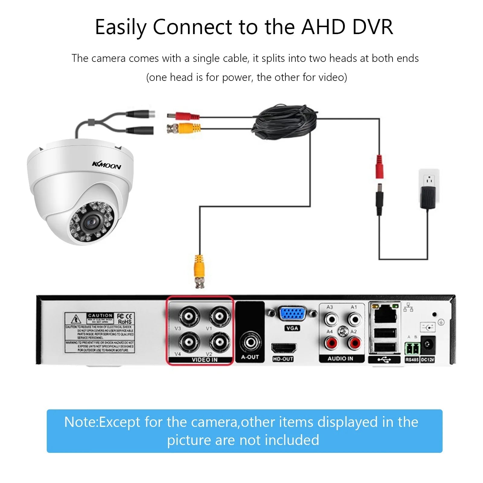 720P Analog Security Camera Surveillance CCTV Camera Outdoor Weatherproof,Infrared Night Vision,Motion Detection for Analog DVR Allinoneshop-24