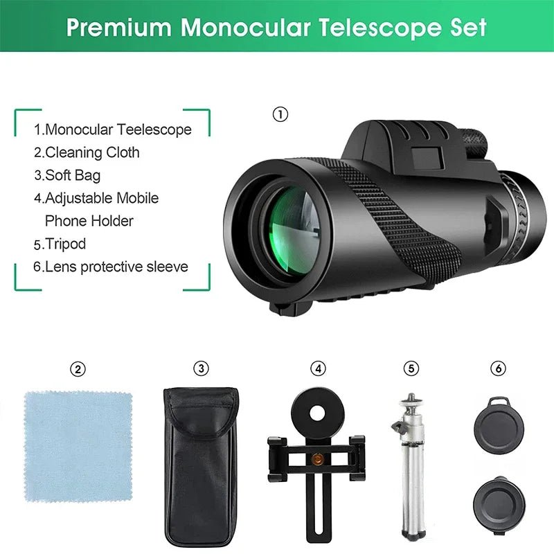 80X100 Portable Zoom HD 5000M Telescope Folding Long Distance Mini Powerful Telescope for Hunting Sports Outdoor Camping Travel Allinoneshop-24