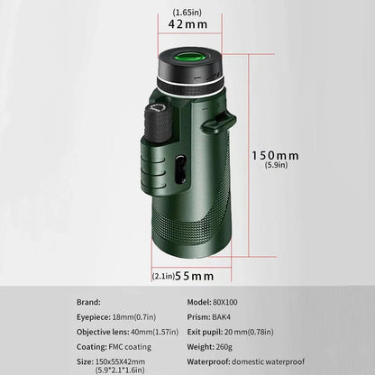 80X100 Portable Zoom HD 5000M Telescope Folding Long Distance Mini Powerful Telescope for Hunting Sports Outdoor Camping Travel Allinoneshop-24