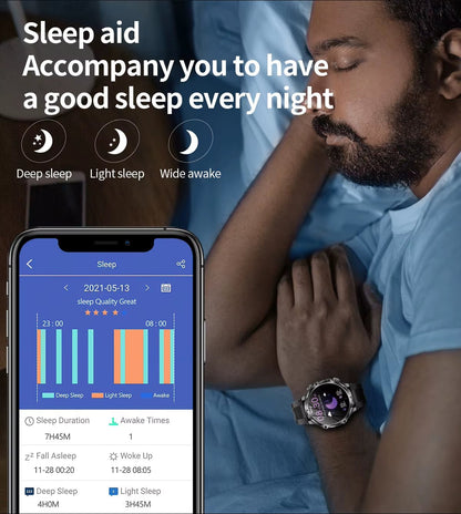 AK75 Smart Watch Flashlight 1.9Inch Men Outdoors Sports Fitness Tracker 700Mah Large Battery BT Calling LED Light Smartwatch Allinoneshop-24