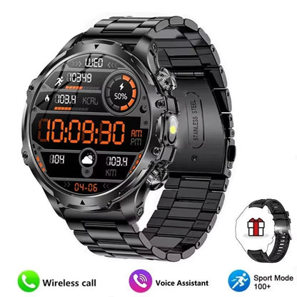 AK75 Smart Watch Flashlight 1.9Inch Men Outdoors Sports Fitness Tracker 700Mah Large Battery BT Calling LED Light Smartwatch Allinoneshop-24