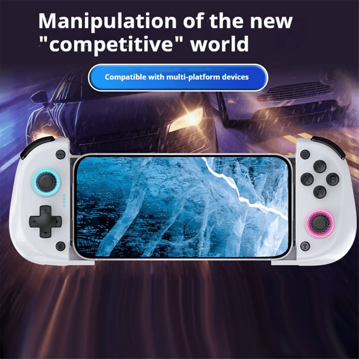 AM-X5mini Wireless Mobile Phone Gaming Controller with Cooling Fan Bluetooth Stretchable Gamepad for Android/iOS/Steam/PC C Allinoneshop-24