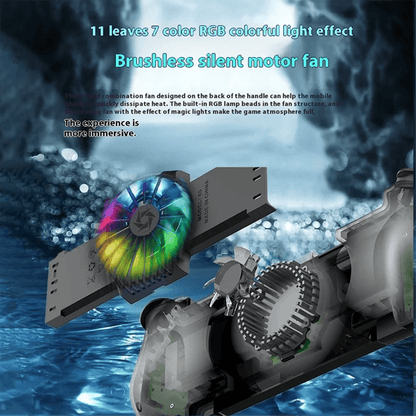 AM-X5mini Wireless Mobile Phone Gaming Controller with Cooling Fan Bluetooth Stretchable Gamepad for Android/iOS/Steam/PC C Allinoneshop-24