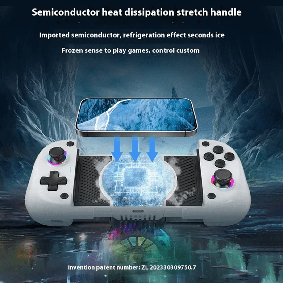 AM-X5mini Wireless Mobile Phone Gaming Controller with Cooling Fan Bluetooth Stretchable Gamepad for Android/iOS/Steam/PC C Allinoneshop-24