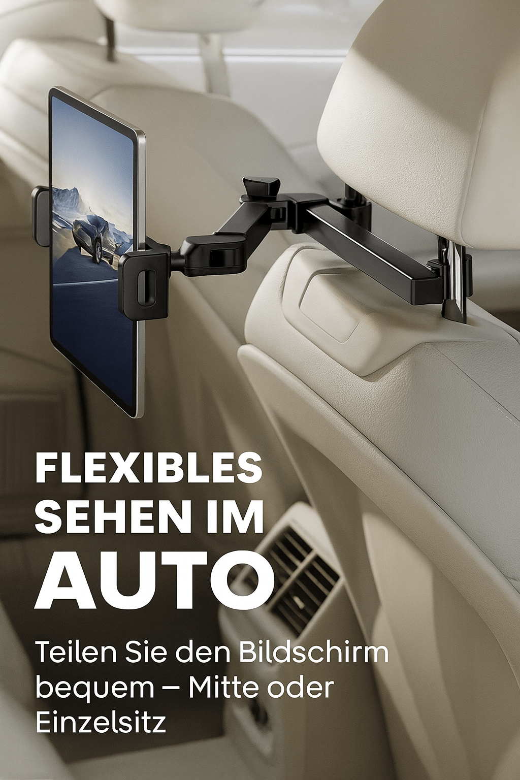 Auto Tablet Halterung, Kopfstützen Tablet Halter Ständer Kompatibel mit iPad Air Mini und anderen 4,7 - 12,9 Zoll Geräten - Allinoneshop - 24744759314383