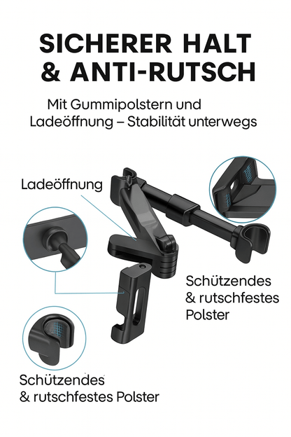 Auto Tablet Halterung, Kopfstützen Tablet Halter Ständer Kompatibel mit iPad Air Mini und anderen 4,7 - 12,9 Zoll Geräten - Allinoneshop - 24744759446060