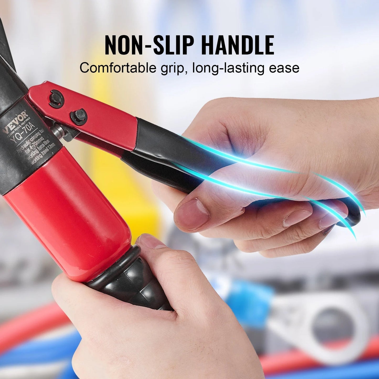 AWG12-2/0 Crimping Tool Copper and Aluminum Terminal Battery Lug Hydraulic Crimper,With a Cutting Pliers, Gloves Allinoneshop-24