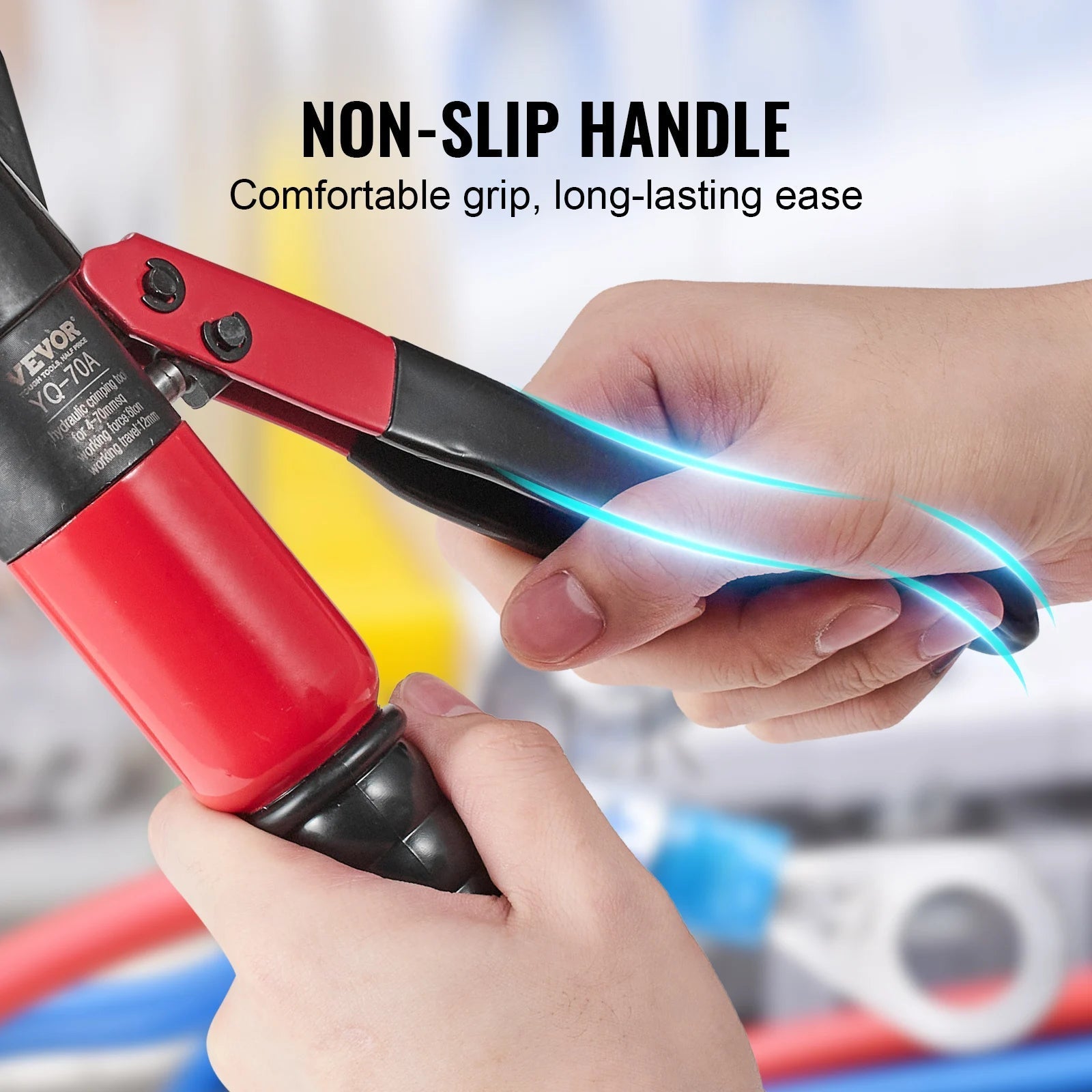 AWG12-2/0 Crimping Tool Copper and Aluminum Terminal Battery Lug Hydraulic Crimper,With a Cutting Pliers, Gloves Allinoneshop-24