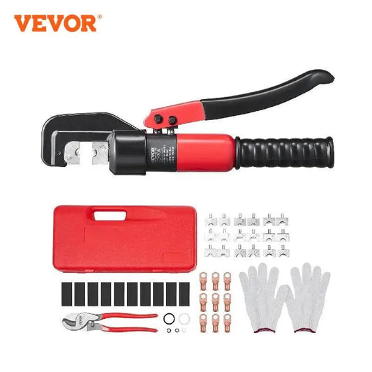 AWG12-2/0 Crimping Tool Copper and Aluminum Terminal Battery Lug Hydraulic Crimper,With a Cutting Pliers, Gloves Allinoneshop-24