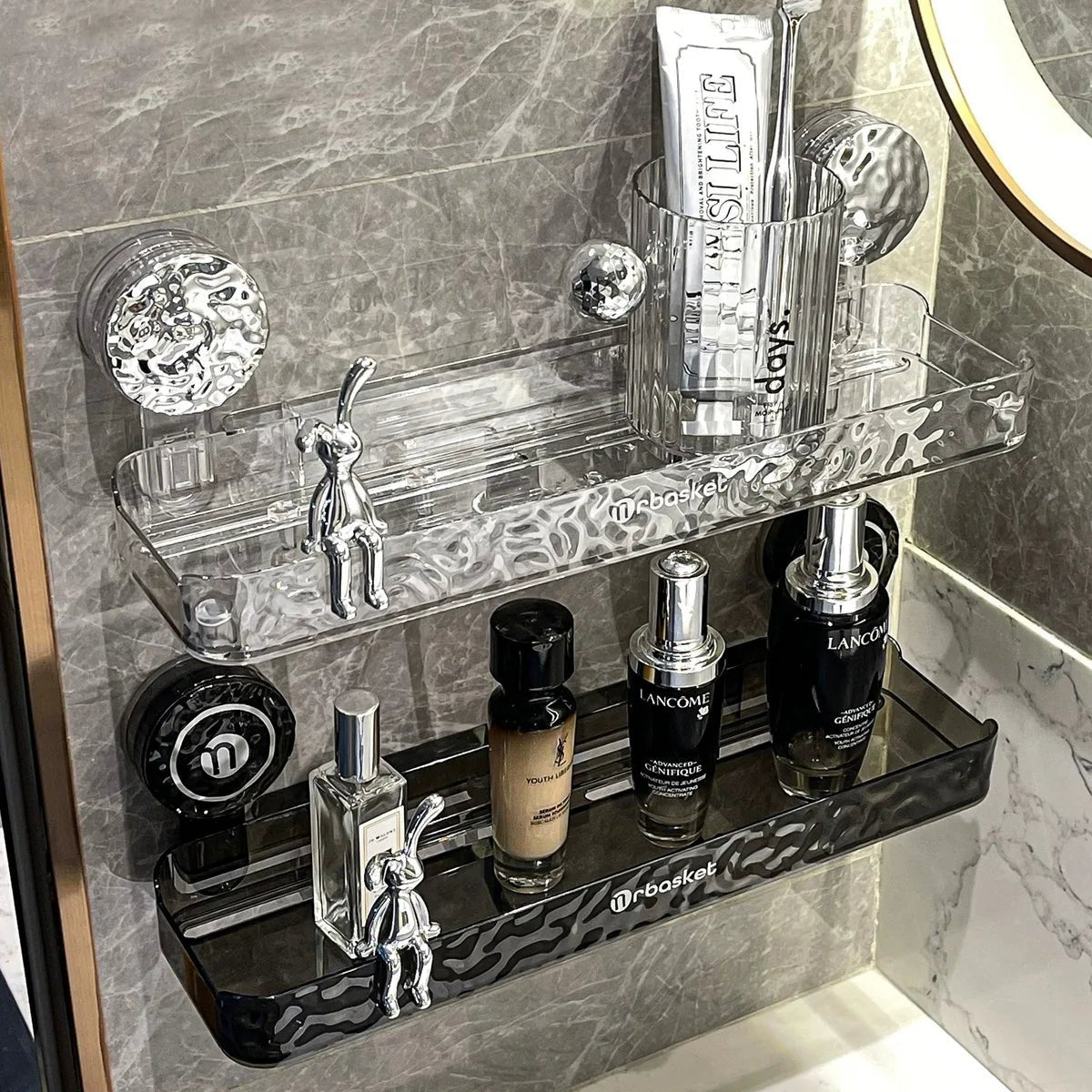 Bathroom Shelf Wall Mount Corner Shower Shelf Suction Cup Shampoo Storage Holder Shower Caddy No Drilling Bathroom Organizer Allinoneshop-24