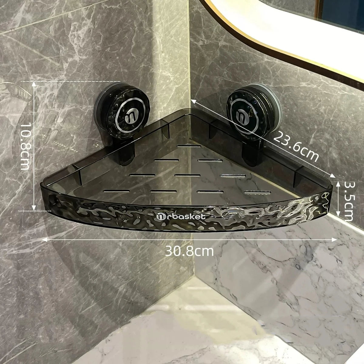 Bathroom Shelf Wall Mount Corner Shower Shelf Suction Cup Shampoo Storage Holder Shower Caddy No Drilling Bathroom Organizer Allinoneshop-24