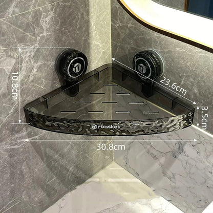 Bathroom Shelf Wall Mount Corner Shower Shelf Suction Cup Shampoo Storage Holder Shower Caddy No Drilling Bathroom Organizer Allinoneshop-24