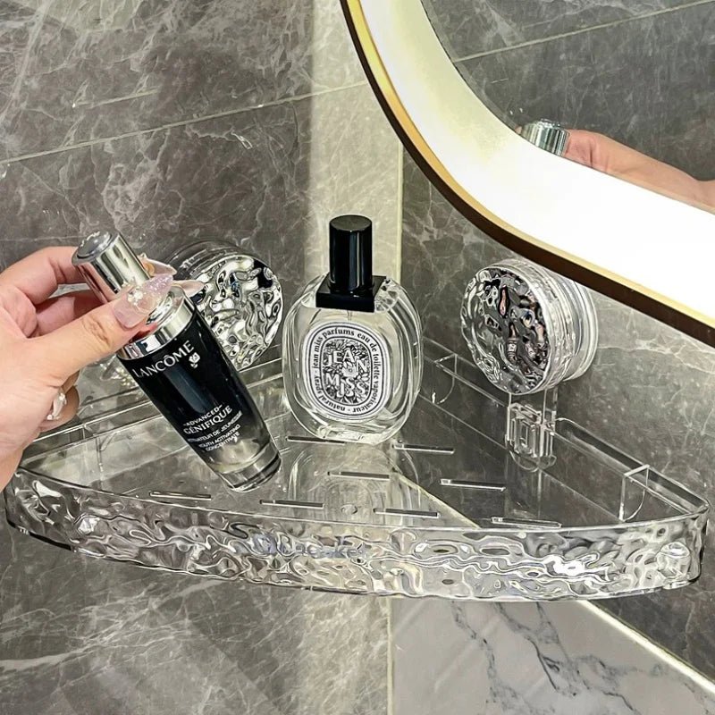 Bathroom Shelf Wall Mount Corner Shower Shelf Suction Cup Shampoo Storage Holder Shower Caddy No Drilling Bathroom Organizer Allinoneshop-24