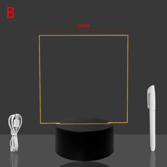 Black Base Handwriting Night Light Battery Powered Blank Acrylic Led Writing Board with Mark Pen Color Changing Lamp for Decor Allinoneshop-24