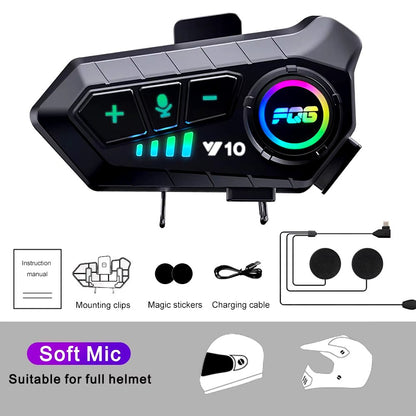 Bluetooth 5.3 Helmet Headset Wireless Hands-Free Call Phone Kit Motorcycle Waterproof Earphone MP3 Music Player Speaker for Moto Allinoneshop-24