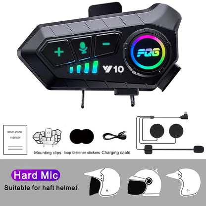 Bluetooth 5.3 Helmet Headset Wireless Hands-Free Call Phone Kit Motorcycle Waterproof Earphone MP3 Music Player Speaker for Moto Allinoneshop-24