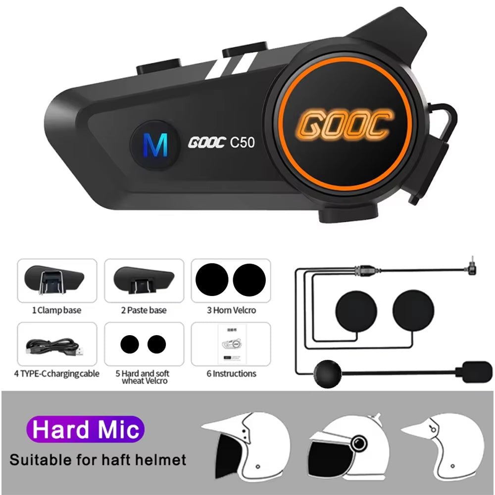 Bluetooth 5.3 Helmet Headset Wireless Hands-Free Call Phone Kit Motorcycle Waterproof Earphone MP3 Music Player Speaker for Moto Allinoneshop-24