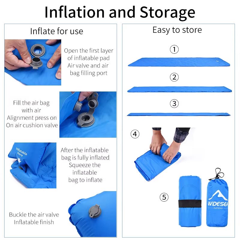 Camping Sleeping Pad Inflatable Air Mattresses Outdoor Mat Furniture Bed Ultralight Cushion Pillow Hiking Trekking Allinoneshop-24