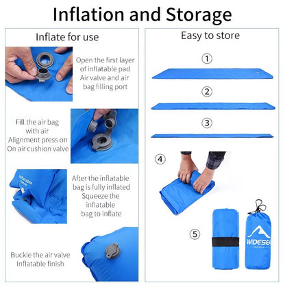 Camping Sleeping Pad Inflatable Air Mattresses Outdoor Mat Furniture Bed Ultralight Cushion Pillow Hiking Trekking Allinoneshop-24