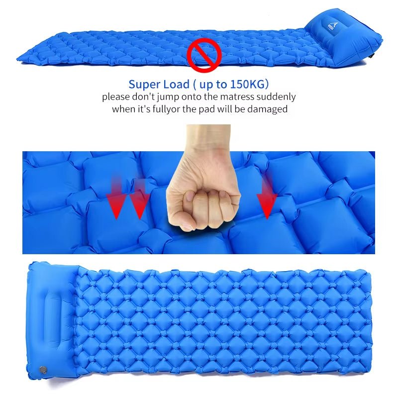 Camping Sleeping Pad Inflatable Air Mattresses Outdoor Mat Furniture Bed Ultralight Cushion Pillow Hiking Trekking Allinoneshop-24