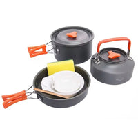 Camping Tableware Outdoor Cookware Set Pots Tourist Dishes Bowler Kitchen Equipment Gear Utensils Hiking Picnic Travel Allinoneshop-24