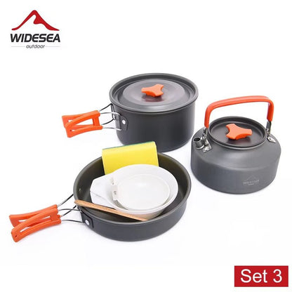 Camping Tableware Outdoor Cookware Set Pots Tourist Dishes Bowler Kitchen Equipment Gear Utensils Hiking Picnic Travel Allinoneshop-24