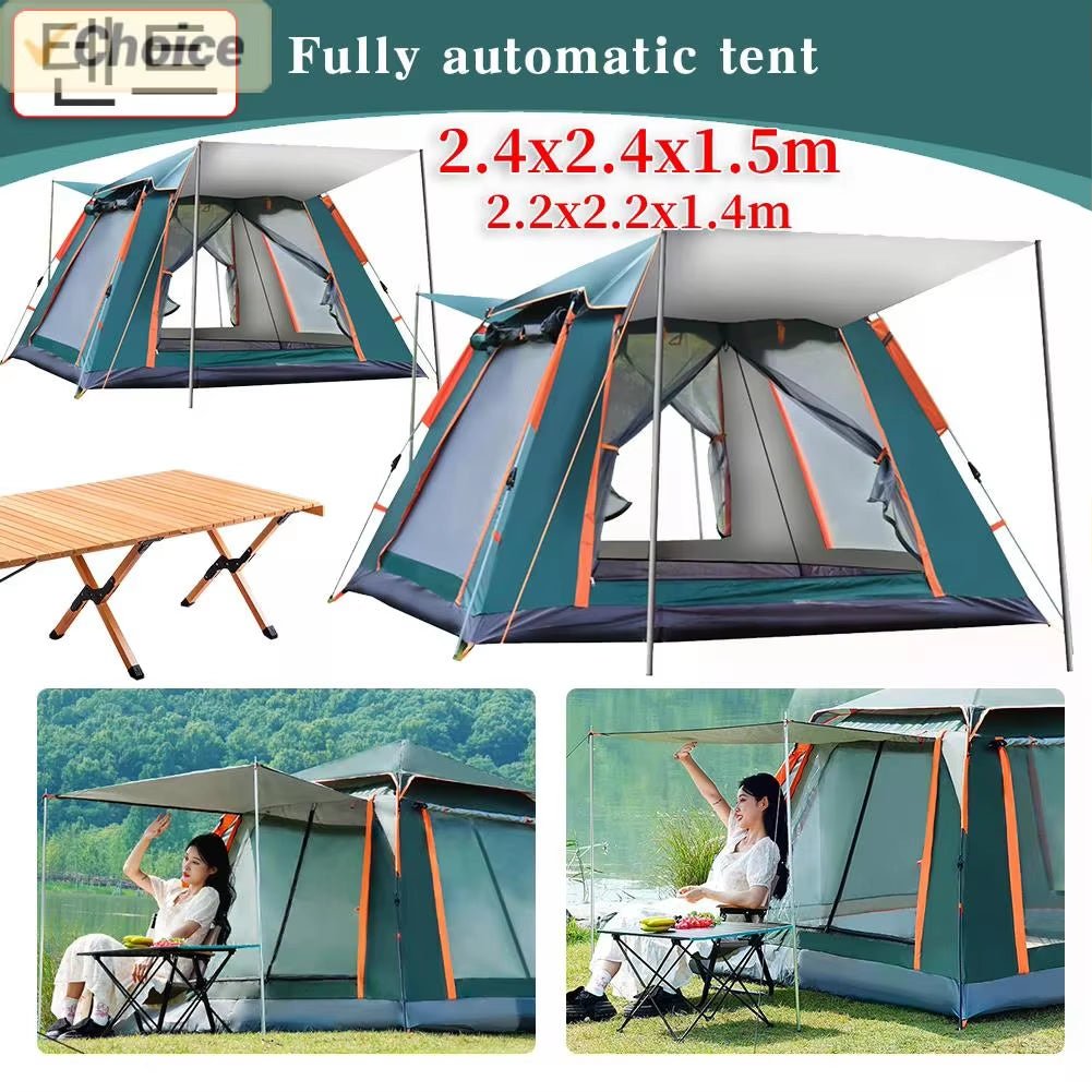 Camping Tent One-Touch Tent with Canopy Folding Waterproof Tent Outdoor Camping Supplies Portable Beach Tent Shower Toilet Tent Allinoneshop-24