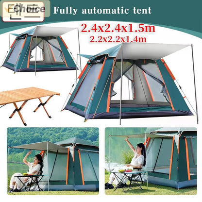Camping Tent One-Touch Tent with Canopy Folding Waterproof Tent Outdoor Camping Supplies Portable Beach Tent Shower Toilet Tent Allinoneshop-24