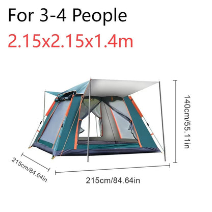 Camping Tent One-Touch Tent with Canopy Folding Waterproof Tent Outdoor Camping Supplies Portable Beach Tent Shower Toilet Tent Allinoneshop-24
