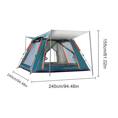 Camping Tent One-Touch Tent with Canopy Folding Waterproof Tent Outdoor Camping Supplies Portable Beach Tent Shower Toilet Tent Allinoneshop-24