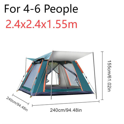 Camping Tent One-Touch Tent with Canopy Folding Waterproof Tent Outdoor Camping Supplies Portable Beach Tent Shower Toilet Tent Allinoneshop-24