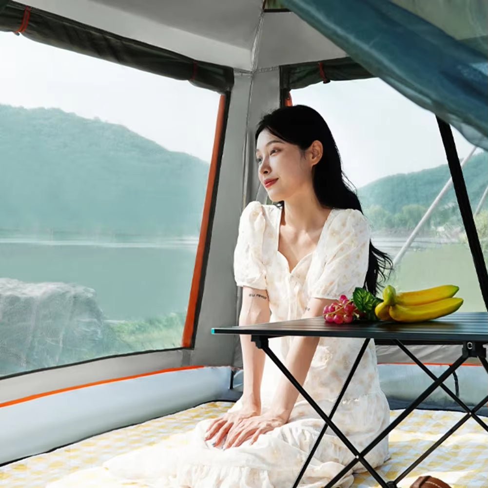 Camping Tent One-Touch Tent with Canopy Folding Waterproof Tent Outdoor Camping Supplies Portable Beach Tent Shower Toilet Tent Allinoneshop-24