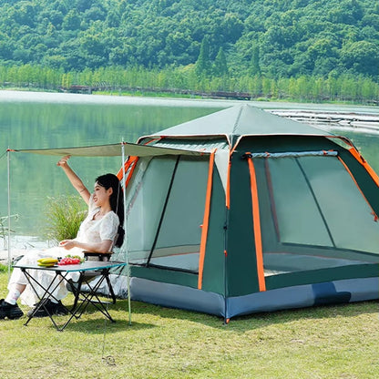 Camping Tent One-Touch Tent with Canopy Folding Waterproof Tent Outdoor Camping Supplies Portable Beach Tent Shower Toilet Tent Allinoneshop-24