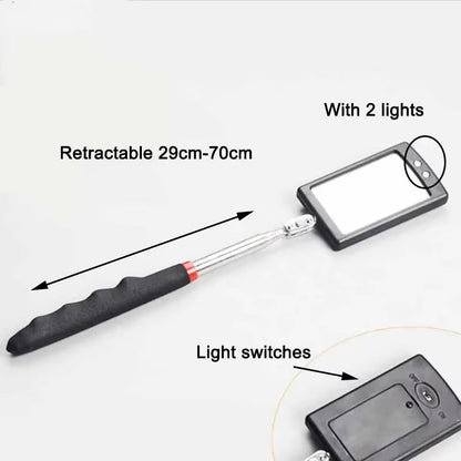 Car 360° Inspection Mirror LED Light Telescoping Mirrors Extend Mechanic Tools Inspection Mirror Telescopic Handle Repairing Too Allinoneshop-24