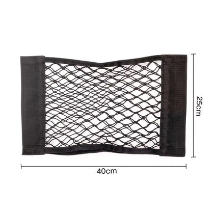 Car Back Rear Mesh Trunk Seat Elastic String Net Magic Sticker Universal Storage Bag Pocket Cage Auto Organizer Seat Back Bag Allinoneshop-24