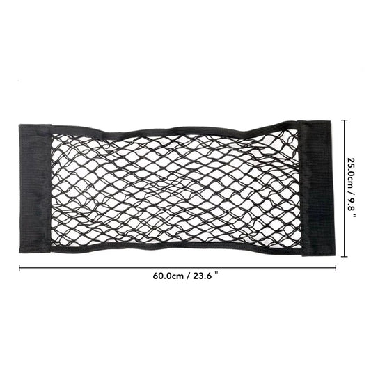 Car Back Rear Mesh Trunk Seat Elastic String Net Magic Sticker Universal Storage Bag Pocket Cage Auto Organizer Seat Back Bag Allinoneshop-24