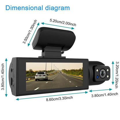 Car Dash Cam with Front and Rear Camera, 1 Count Car Dashboard Wide Angle Dash Cam with IR Night Vision, Loop Recording Car Camera with 32GB TF Card Allinoneshop-24